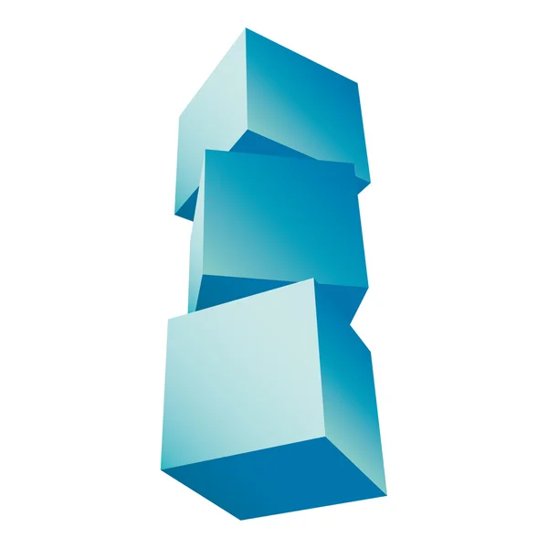 3D sammansättningen av kuber vektor illustration — Stock vektor