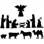 Nativity scene silhouette vector — Stock Vector © Glopphy #15049285