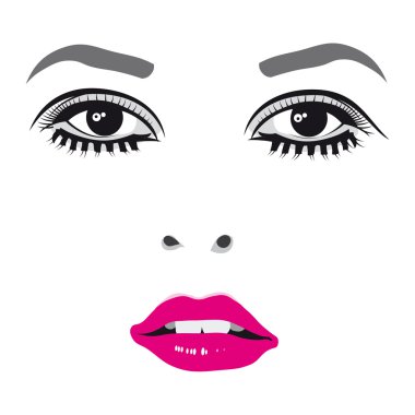 Woman face eyes vector illustration clipart