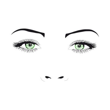 Woman face eyes vector illustration clipart