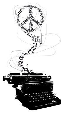 Peace typewriter letters clipart