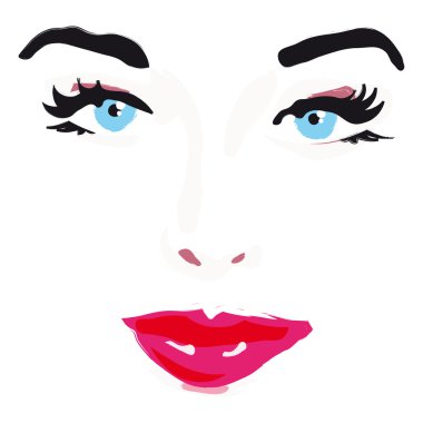 Woman face eyes vector illustration clipart