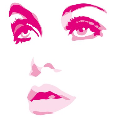 Woman face eyes vector illustration clipart