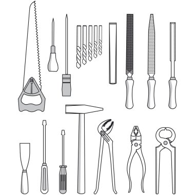 Collection of tool vector illustration clipart