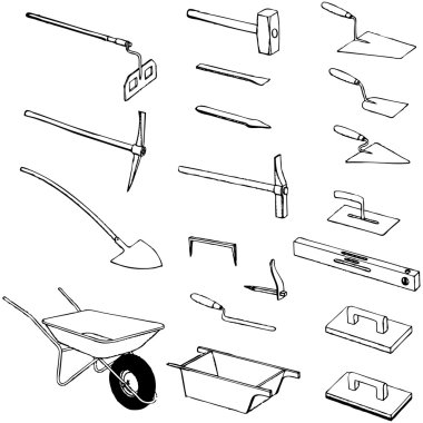 Collection of tool vector illustration clipart