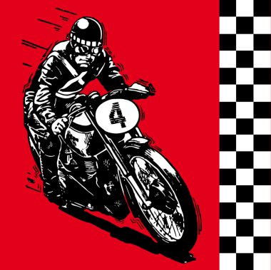 Moto motocycle retro vintage classic vector illustration clipart