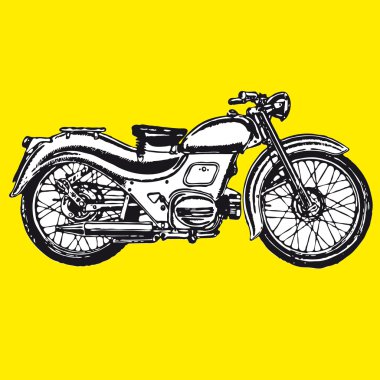 Moto motocycle retro vintage classic vector illustration clipart