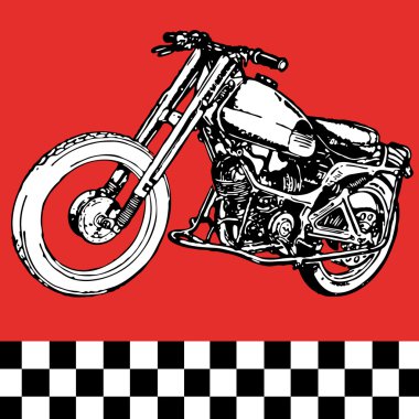 Moto motocycle retro vintage classic vector illustration clipart