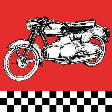 Moto motocycle retro vintage classic vector illustration clipart