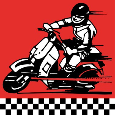 Moto scooter motocycle retro vintage clipart