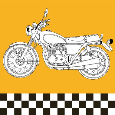 Moto motocycle retro vintage classic vector illustration clipart