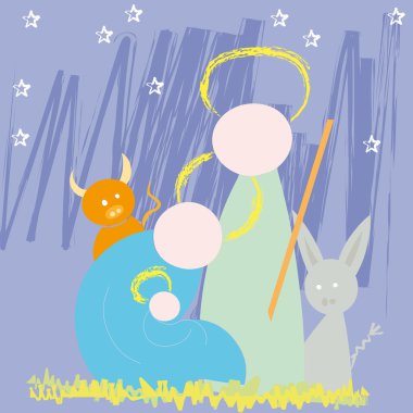 Nativity Holy night, bethlehem. Vector illustration clipart