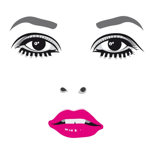 Frau Gesicht Augen Vektor Illustration — Stockvektor