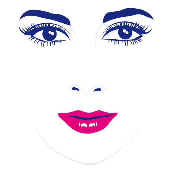 Mujer cara ojos vector ilustración — Vector de stock