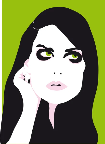 Mujer cara ojos vector ilustración — Archivo Imágenes Vectoriales