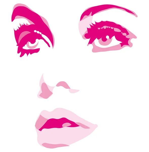 Kobieta oczy twarz wektor ilustracja — Wektor stockowy