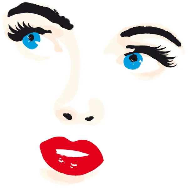 Frau Gesicht Augen Vektor Illustration — Stockvektor