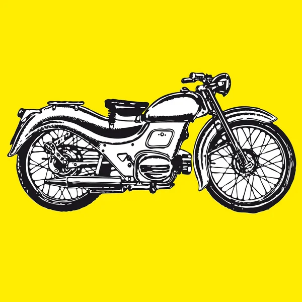 Moto motosiklet retro vintage klasik vektör çizim — Stok Vektör