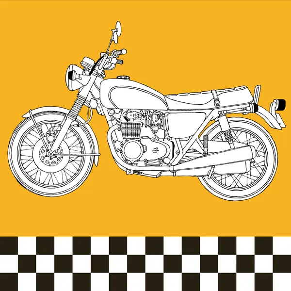 Мото мотоцикл ретро-винтажная классическая векторная иллюстрация — стоковый вектор