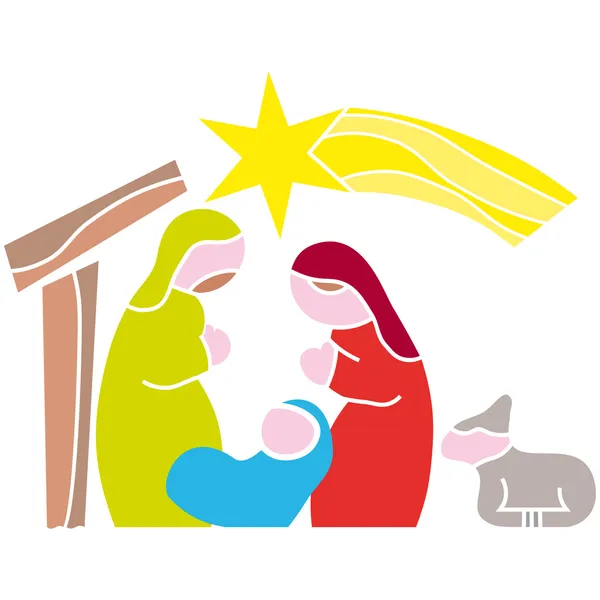 Narodzenia Najświętszej nocy, Betlejem. Ilustracja wektorowa — Wektor stockowy