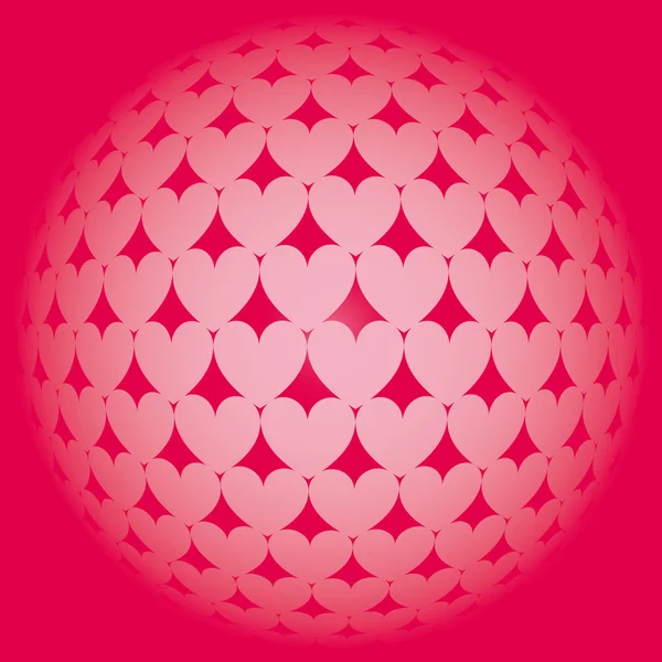 Illustratie van een roze hart patroon achtergrond — Stockvector