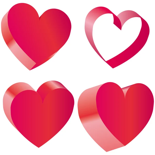 Set of Hearts Vector Illustration — Stock Vector