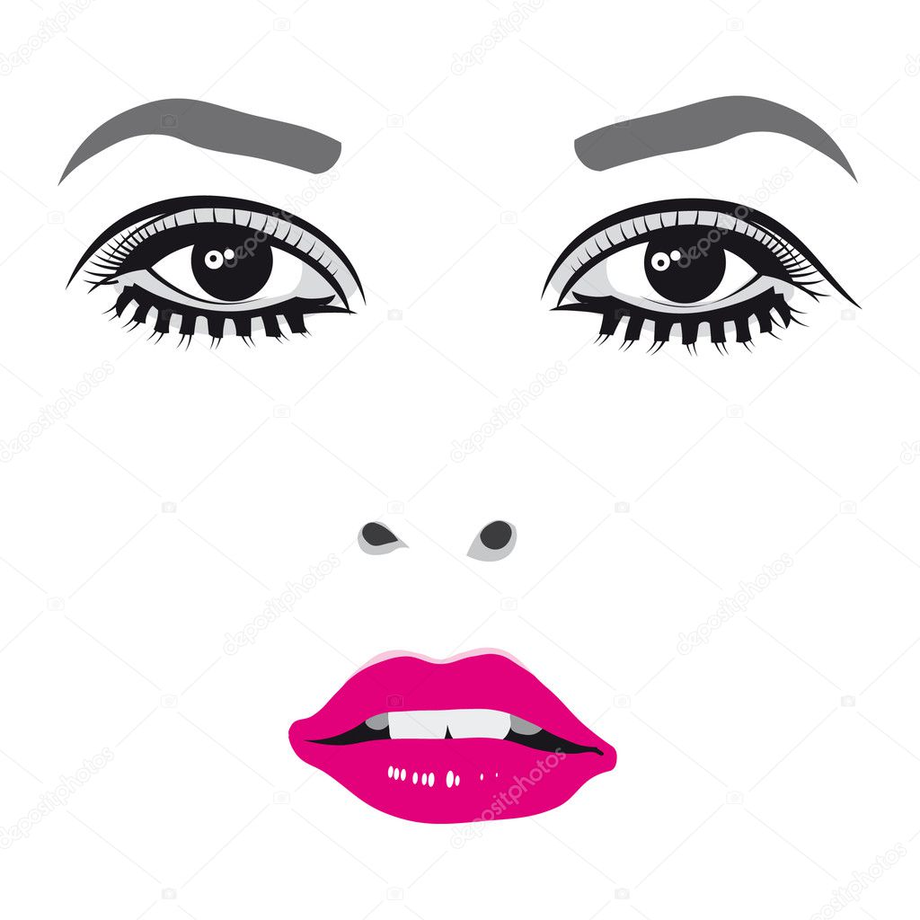 Woman face eyes vector illustration