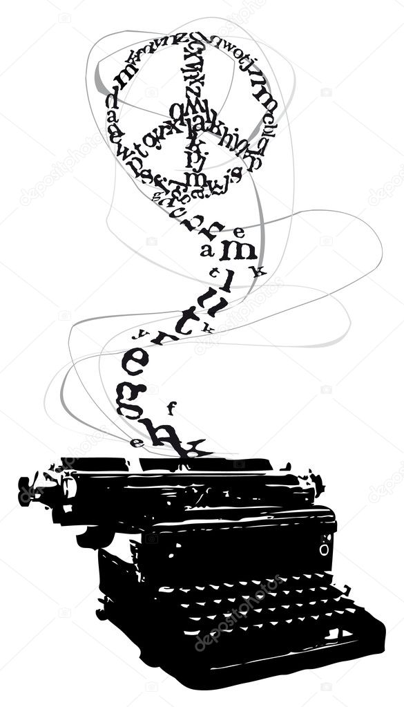 Peace typewriter letters