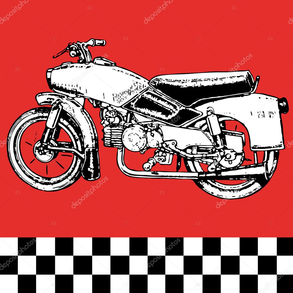 Moto motocycle retro vintage classic vector illustration