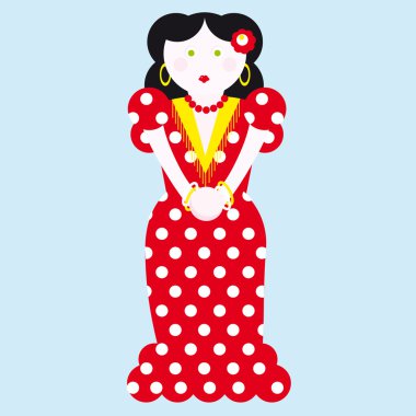 Typical spanish flamenco vector illustration clipart
