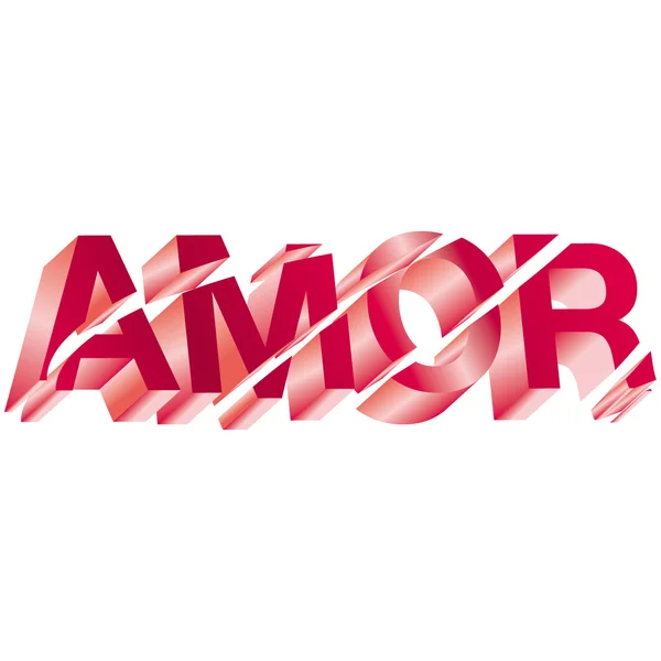 Texte vectoriel d'amour 3d sur fond blanc . — Image vectorielle