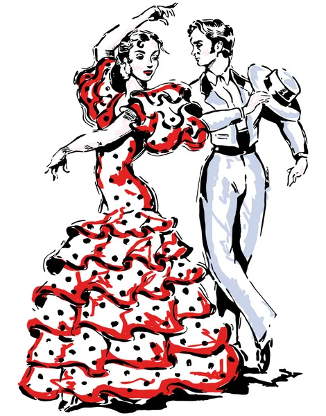 Illustration typique du vecteur flamenco espagnol — Image vectorielle