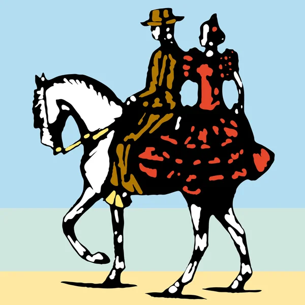 典型的なスペインのフラメンコのベクトル図 — ストックベクタ