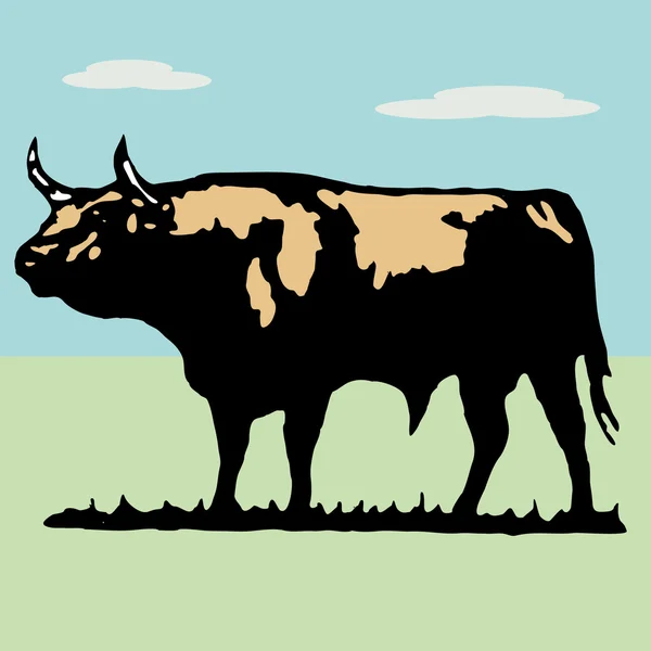 Bullfighter, bull, typical spanish vector illustration — Stock Vector