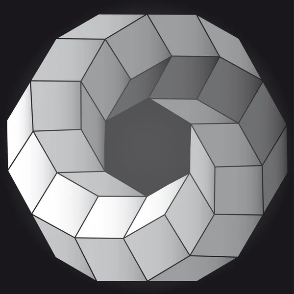 3D sammansättningen av kuber vektor illustration — Stock vektor