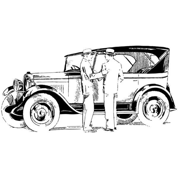 古いタイマー車ベクトル イラスト — ストックベクタ