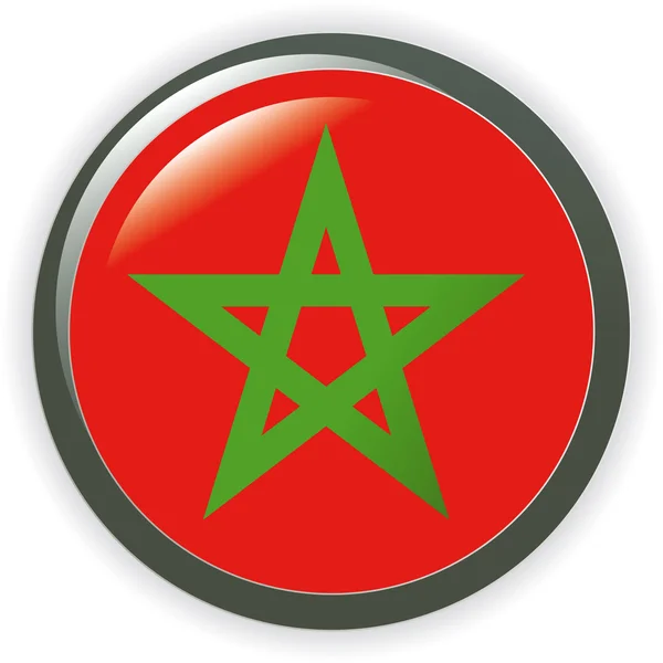 Marokko, glanzende knop vlag — Stockfoto