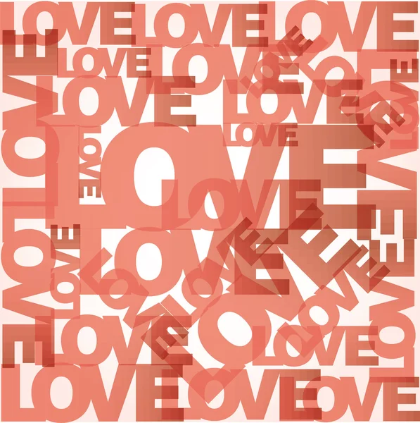 Valentýnské srdce z lásky slov — Stockový vektor