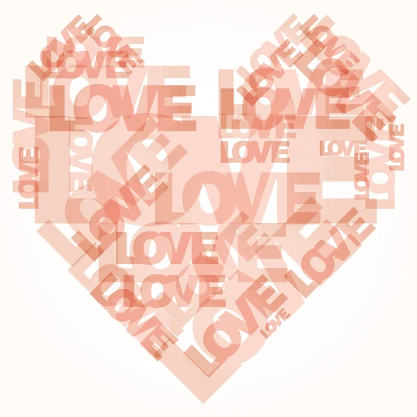 Valentine hjärta från kärlek ord — Stock vektor