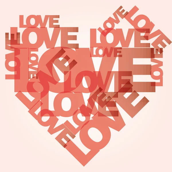 Valentýnské srdce z lásky slov — Stockový vektor
