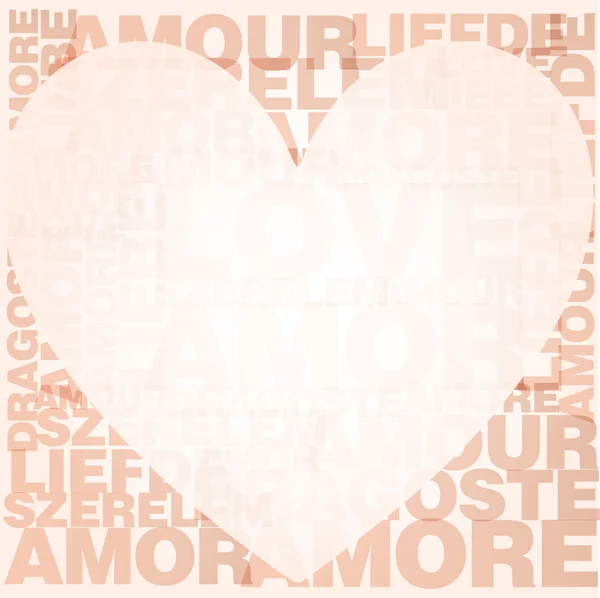 Valentine coeur de mots d'amour — Image vectorielle