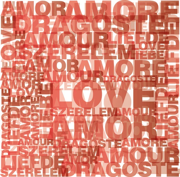 Valentine coeur de mots d'amour — Image vectorielle