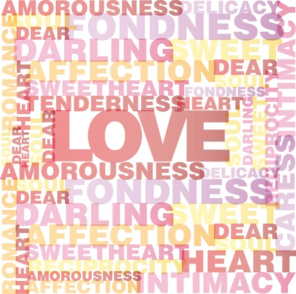 Валентинове серце з любовних слів — стоковий вектор