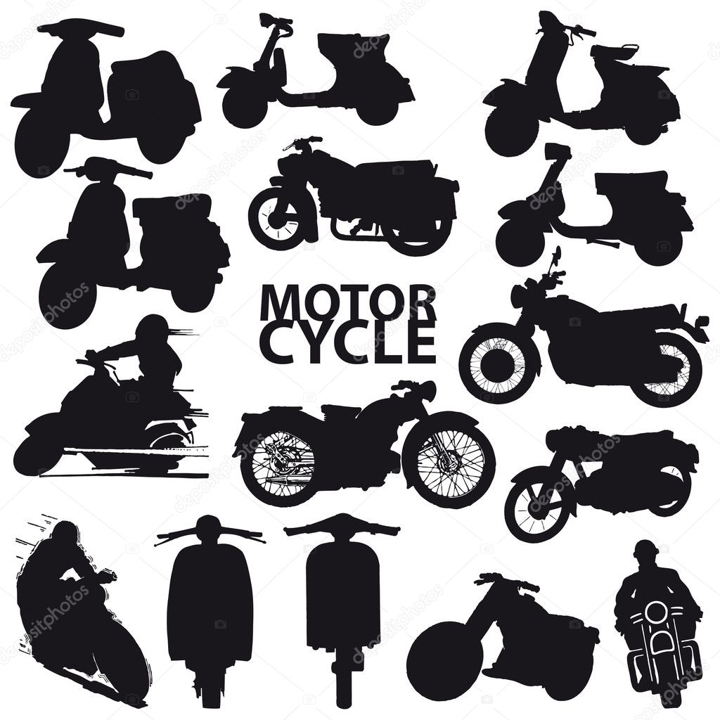 Motorcycle set - vector