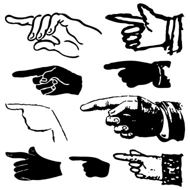 Set hand gestures clipart