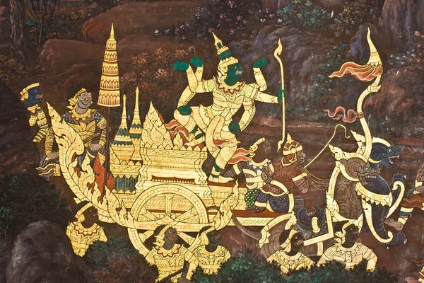 De muurschildering van ramayana — Stockfoto