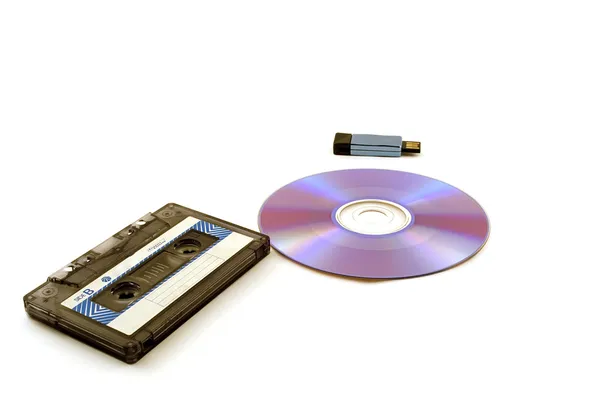 Disk, the cartridge and flash drive — Stok fotoğraf