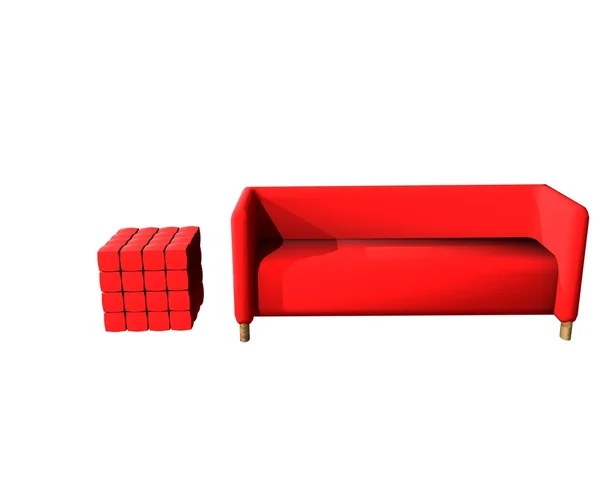 赤いソファ — ストック写真