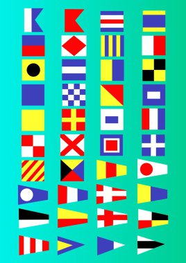 Boat flags clipart