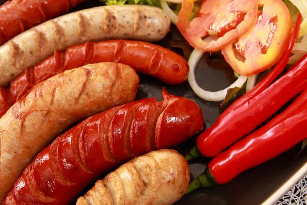 Sausage and vegetables. — Stock Photo, Image